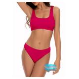 Beautikini Period Swimwear for Teens Two Piece Leakproof Menstrual Bikini Swimsuit Sporty Bathing Suit for Girls Women Pink XXS - Retail: $30
