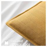 MIULEE Pack of 2 Gold Decorative Pillow Covers 22x22 Inch Soft Chenille Luxurious Couch Throw Pillows Farmhouse Cushion Covers Euro Shams with Elegant Design for Sofa Bedroom Living Room Home Decor - 