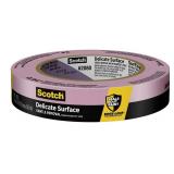 Scotch Delicate Surfaces Painters Tape, 0.94 in x 60 yd, Damage-Free Painting Prep, Protect Delicate Surfaces, UV and Sunlight Resistant, Solvent-Free Adhesive, Indoor Masking Tape, 1 Roll (2080EL-24E