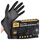 TitanFlex Heavy Duty Black Nitrile Gloves, 6-mil, Fully Textured, Large 100-ct Box, Mechanic Disposable Gloves, Work Gloves, Latex Free, Powder Free, Rubber Gloves for Food Prep - Retail: $15