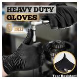 TitanFlex Heavy Duty Black Nitrile Gloves, 6-mil, Fully Textured, Large 100-ct Box, Mechanic Disposable Gloves, Work Gloves, Latex Free, Powder Free, Rubber Gloves for Food Prep - Retail: $15