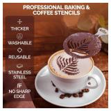 3Pcs Stainless Steel Reusable Metal Coffee Stencils for Latte Art Coffee Decorating Kit - Cookie Stencils for Royal Icing - Metal Baking Stencil Christmas- Cake Decorating Kit - Retail: $7