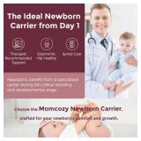 Momcozy Newborn Baby Carrier - Ergonomic, Cozy and Lightweight Carrier for 7-24lbs, Adjustable Neck Support with Sunshield, Breathable Airmesh Perfect for Summer Outing, Silver Grey - Retail: $80