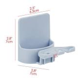 2 PCS Self-Adhesive Toothbrush Holders Wall Mounted, Water Proof Toothbrush Hook, 3 in 1 with Toothbrush Hanger Toothpaste Holder and Gargle Cup Holder for Bathroom Shower (Blue) - Retail: $10