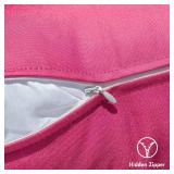 MIULEE Outdoor Waterproof Throw Pillow Covers Set of 2 Relax Decorative Outdoor Square Pillowcases for Chair Patio Garden Couch Tent Balcony Sofa Hot Pink 18x18 Inch - Retail: $12