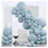 PartyWoo Pale Aqua Balloons, 120 pcs Boho Blue Balloons Different Sizes Pack of 18 Inch 12 Inch 10 Inch 5 Inch Pale Blue Balloons for Balloon Garland or Balloon Arch as Party Decorations, Blue-F28 - R