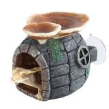 REPTI ZOO Reptile Hide - Multifunctional Hides with Suction Cup, Resin Caves for Gecko, Lizard (Ganoderma Lucidum Shape) - Retail: $19