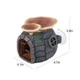 REPTI ZOO Reptile Hide - Multifunctional Hides with Suction Cup, Resin Caves for Gecko, Lizard (Ganoderma Lucidum Shape) - Retail: $19