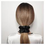 12 Pcs Satin Silk Scrunchies Soft Hair Ties Fashion Hair Bands Hair Bow Ropes Elastic Bracelets Ponytail Holders Hair Accessories for Women Girls (4.5 Inch, Assorted Multi-color) - Retail: $8