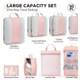 1 Set Compression Packing Cubes for Travel Essentials Women Mom,Compressible Expandable Packing Cubes for Suitcase,OlarHike Luggage Organizer Bags for Travel,Handy Helper for Organizing Clothes(Pink) 