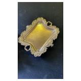 Funly mee Small Antique Trinket Dish Vintage Gold Jewelry Tray, Ring Holder - Retail: $14