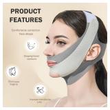 MASIKA Chin Strap for Sleeping?V-Line Mask,?V-Line Lifting Chinstrap?Jaw Exerciser, Reusable Face Strap.Jaw Strap,Jawline Shaper,anti snore chin straps?Grey?M - Retail: $8