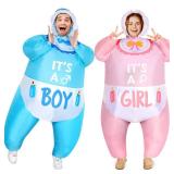 RoundFunny 2 Pcs Inflatable Baby Costume for Adults Blow up Gender Reveal Baby Costume Suit for shower party Halloween Cosplay(Cute) - Retail: $64