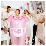 RoundFunny 2 Pcs Inflatable Baby Costume for Adults Blow up Gender Reveal Baby Costume Suit for shower party Halloween Cosplay(Cute) - Retail: $64