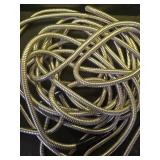TOOLCY Metal Garden Hose- 304 Stainless Steel Water Hose 50 ft with Brass Nozzle - Super Flexible, No Kink, Heavy Duty, Puncture-proof, Lightweight, Durable Garden Hoses for Yard, Outdoor, Lawn USED -
