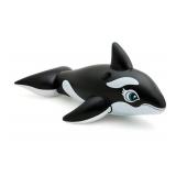 INTEX Whale Inflatable Pool Float: Animal Pool Toy For Kids  2 Heavy-Duty Handles  88lb Weight Capacity  76\ x 47\in  For Ages 3+ - Retail: $16in