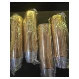 Hioasis 200Pcs 9OZ Clear Cups - Plastic Disposable Cups with Gold Trim, Heavy Duty and BPA-free for Party, Wedding, Reception - Retail: $30