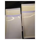 US Acrylic White Plastic Serving Trays (Set of 4) 15 x 10 | Large Unbreakable Reusable Rectangular Party Platters | Serve Appetizers, Fruit, Veggies, and Desserts | BPA-Free and Made in USA - Reta
