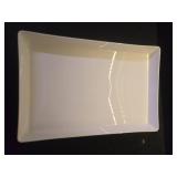 US Acrylic White Plastic Serving Trays (Set of 4) 15 x 10 | Large Unbreakable Reusable Rectangular Party Platters | Serve Appetizers, Fruit, Veggies, and Desserts | BPA-Free and Made in USA - Reta
