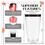 Patelai 100 Pcs 16oz Plastic Cups Disposable Rimmed Cups Heavy Duty Drinking Wine Glasses for Holiday Wedding Birthday Christmas Beer Taste Serving Snack Sample Tastings Barbecues Picnic(Black) - Reta
