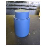 YAUKPH Matte Navy Blue Foaming Hand Soap Dispenser Plastic 11 oz - Modern Minimalist Style for Bathroom and Kitchen Countertop Refillable - Retail: $8