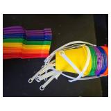 Sratte 18 Sets 4.7\ Sand Buckets and Shovels Bulk Summer Beach Bucket Pack Plastic Beach Pails Sand Toys for Summer Pool Party Favors - Retail: $25in