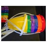 Sratte 18 Sets 4.7\ Sand Buckets and Shovels Bulk Summer Beach Bucket Pack Plastic Beach Pails Sand Toys for Summer Pool Party Favors - Retail: $25in