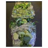 Dolicer 2 Packs 6FT Artificial Eucalyptus Garland, Faux Greenery Garland Hanging Fake Silver Dollar Eucalyptus Leaves Vines for Wedding Backdrop Arch Table Wall Party Home Decor - Retail: $17
