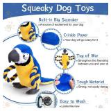 VYsTN Squeaky Parrot Dog Toy with Rope Wings, Tug of War and Chew Interactive Plush Bird Toy for Small Medium Dogs, Indoor Puppy Play - Retail: $10
