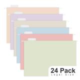 Y YOMA Legal Size - 24 Pack Colored Hanging File Folders Decorative Hanging Folder Cute Pretty File Folder for Filing Cabinet Office Home with 15-Cut Adjustable Tabs, Soft Color - Retail: $23