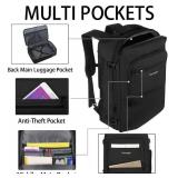 Vancropak Carry On Backpack, 40L Expandable Extra Large Travel Backpack, Flight Approved Water Resistant Luggage Suitcase Daypack, Lightweight College Business Weekender Bag for Men and Women, Black -