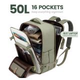 LOVEVOOK Travel Backpack For Women,50L Carry On Backpack Flight Approved,TSA Personal Item Travel Bag Fits 18 Inch Laptop,Business Weekender Overnight Daypack with Toiletry Bag and Cubes - Retail: $60