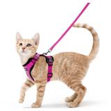 rabbitgoo Cat Harness and Leash for Walking, Escape Proof Soft Adjustable Vest Harnesses for Cats, Easy Control Breathable Reflective Strips Jacket, Rose Red, XS - Retail: $19