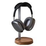 muso wood Walnut Headphone Stand, Universal Headset Stand with Storage Base, Wood Desktop Headphone Holder for Gaming Headset and Music Headset - Retail: $26
