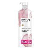 Pantene Sulfate Free Rose Water Shampoo, Soothes, Replenishes Hydration, Safe for Color Treated Hair, Nutrient Infused with Vitamin B5 and Antioxidants, Pro-V Blends, 30.0 oz - Retail: $28