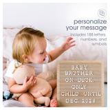 Pearhead Wooden Letterboard Set - Ideal Photo Sharing Prop for Baby Announcements, Milestone Keepsake, Custom Message Board and Shower Gift - Includes 188 Letters, Numbers, and Symbols - Natural Wood 