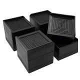 JONHWI Bed Furniture Risers, Adjustable Raise Blocks, 1.5,3,4 and 6 inch Stilts Heavy Duty for Bed Couch Desk Sofa Table, Support up to 1300 Lbs (Black, 4 Pack Set) - Retail: $20