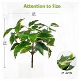 Oairse 2 Bundles Artificial Greenery Stems Faux Pothos Stems and Branches for Vase Fake Shrubs Bush Spring Greenery Picks for Centerpiece for Farmhouse Home Garden Patio Backyard Indoor Outdoor Decor 