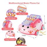 Baby Phone Toy,Baby Toy Phone Cartoon Baby Piano Music Light Toy Children Pretend Phone, Kids Cell Phone Girl with Light Parent-Child Interactive Toy Gift Game Boy Girl Early Education Gift Pink 18M+ 