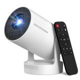 Mini Portable Projector with Wifi6 and Bluetooth, 4K Projector Support 5w Sound Base Speaker, 160 ANSI, Android 11, Auto Vertical Keystone 210°Rotatable Proyector for Home Bedroom Outdoor HY300 ULTRA