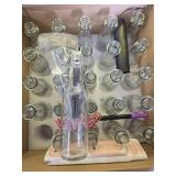 Encheng 5oz Clear Woozy Bottles with Shrink Capsules,Small Wine Bottles With Shirnk Bands Glass Hot Sauce Bottles,Empty Small BeverageCanning Bottles With Black Caps Set of 25 - Retail: $26