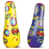 JOYIN Punching Bag for Kids, 47 Inches Kids Double-Sided Inflatable Punching Bag with Bounce-Back Action(1 Pcs) - Retail: $20