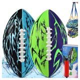 Pool Football and Water Football 2 Pack | 10.6in Oversized Beach Toys with Enhanced 3-Layer Grip | for Swimming Pool, Beach Games and Family Fun | Includes Pump, Net Bag and Gift Box (Kids Ages 8-12) 