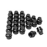Set of 24, 15646250 Wheel Lug Nut Cap Black Plastic Covers Thread M27X2.0 for Sliverado Sierra 1500 Yukon Avalanche Suburban Express 1500 C1500 K1500 Escalade Traverse Yukon Dual Thread Lug Nuts - Ret