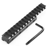 Dovetail to Picatinny Rail Adapter, 11mm Dovetail to 21mm Upgraded Build-in Locking Screws Picatinny Rail Low Profile Scope Mount Converter Base 38\ to 78\in Converter-14 Slots-Black-(1 Pack) - Retail