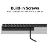 Dovetail to Picatinny Rail Adapter, 11mm Dovetail to 21mm Upgraded Build-in Locking Screws Picatinny Rail Low Profile Scope Mount Converter Base 38\ to 78\in Converter-14 Slots-Black-(1 Pack) - Retail