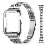 maenwvo Metal Bands Compatible for Apple Watch Band 38mm 40mm 41mm 42mm 44mm 45mm for Women Stainless Steel Metal Strap for iWatch Series 9 8 7 6 5 4 3 2 1 SE, Silver - Retail: $20