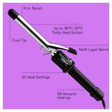 Conair Instant Heat 34-Inch Curling Iron, ¾-inch Barrel Produces Tight Curls, Hair Curler for Short to Medium Hair, 25 Heat Setting Hair Curling Iron, Black - Retail: $10