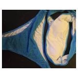 YIMISAN Womens Bikini Sets One Shoulder Top with Low Waisted Tankini Two Piece Bathing Suit Blue Large - Retail: $29