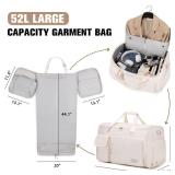 ACESAK Garment Bags for Travel, 2 in 1 Convertible Carry On Duffle Bag Suit Bags Foldable Backpacks with Shoe Compartment and Toiletry Bag, Hanging Bags for Clothes Dress Suit for Men Women Gift (Beig